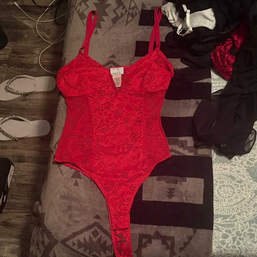 Rue21 Red Lace Bodysuit